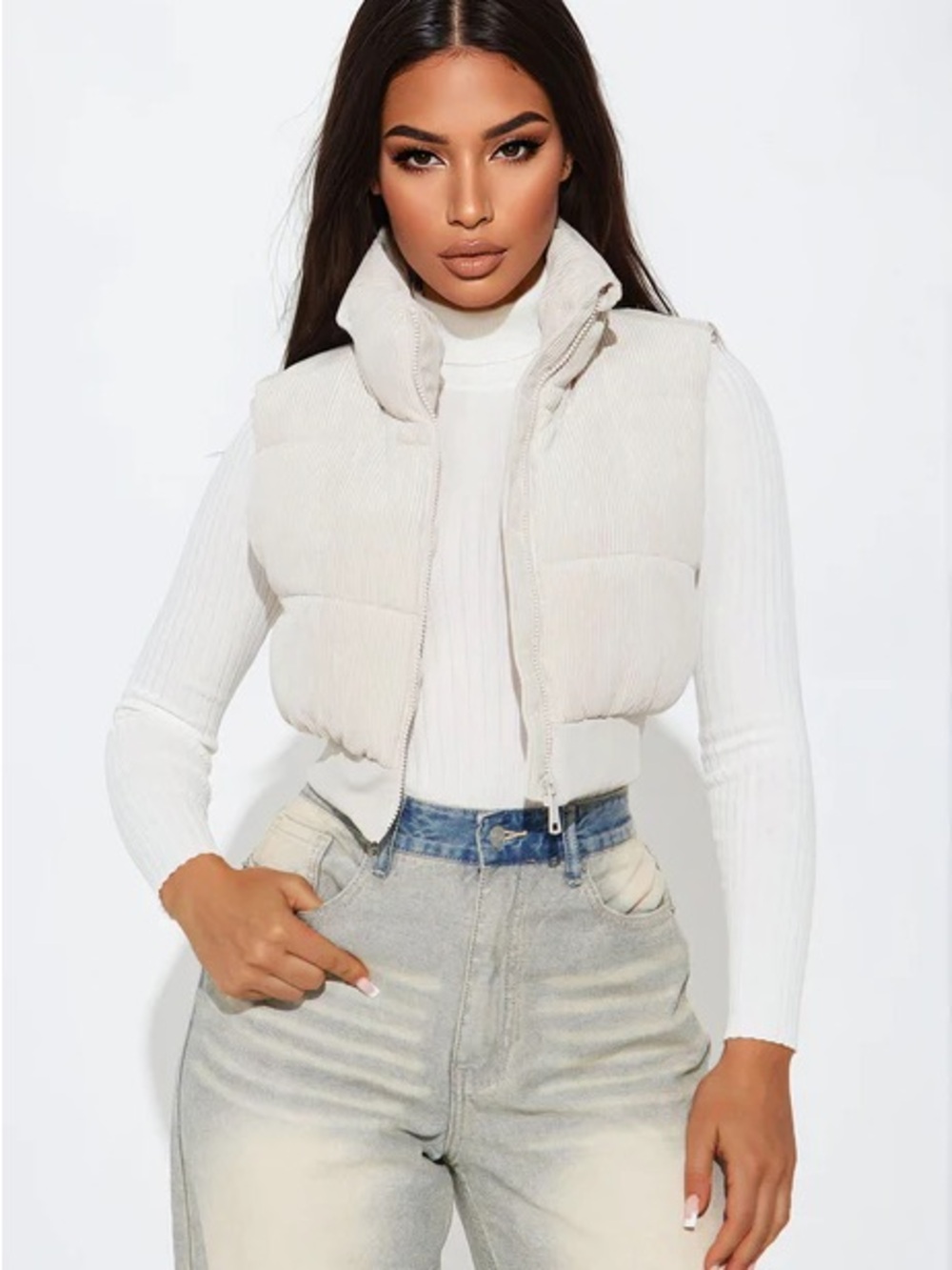 NWT Fashion Nova‎ Jasmine Corduroy Puffer Vest M U30